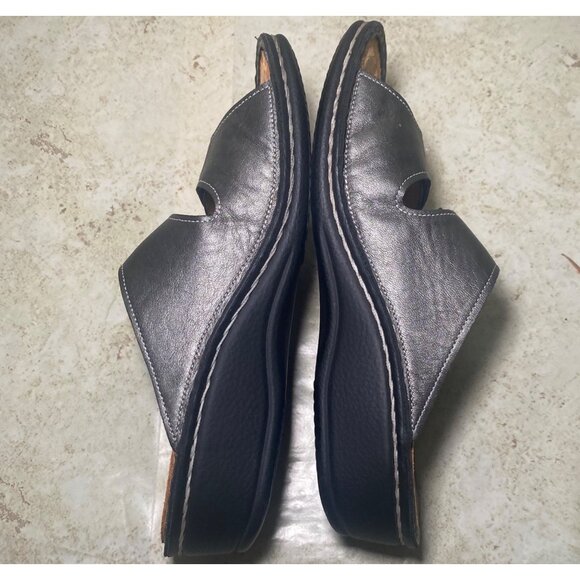 Finn Comfort Womens Black Leather Slide Sandals Size 38 Indie Boho Cottagecore - Picture 4 of 9